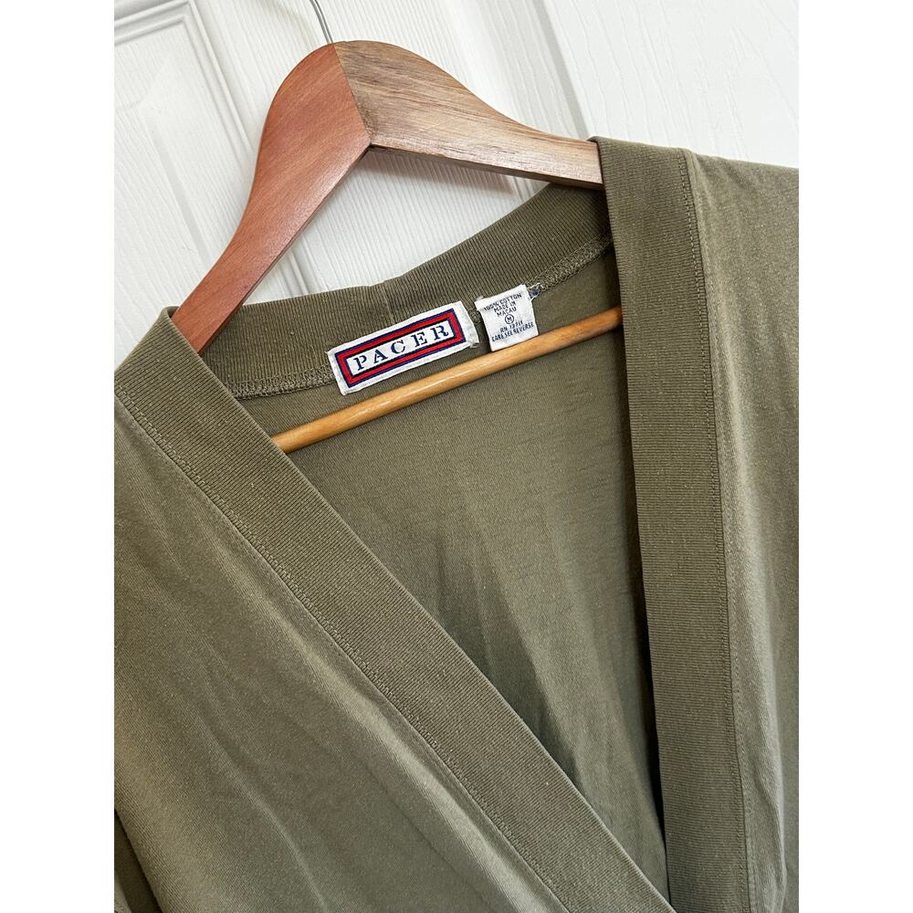Vintage Pacer Olive Green Grandpa Cardigan Button Front Made USA